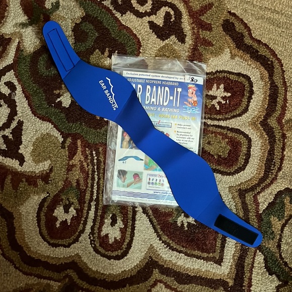 EAR BAND-IT sz Large Fits size 12-to-Adult Blue Band Velcro Closures STRETCH NEW - Picture 3 of 10